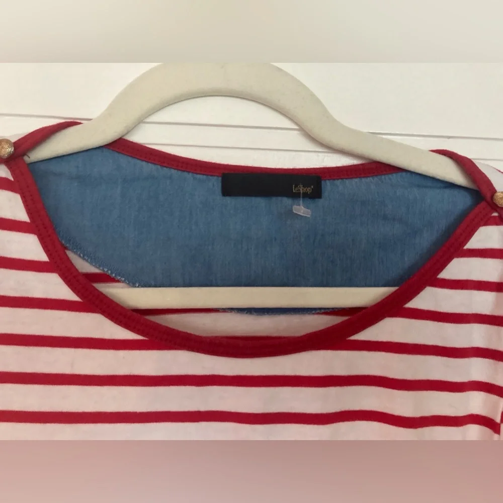*HP* LeShop, red and white striped T-Shirt- Dress, S - Picture 6 of 16